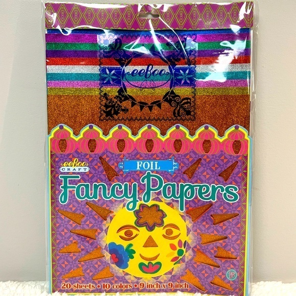 eeboo Other - Eeboo Fancy Metallic Shimmer 20 Sheets Foil Craft Papers - Multicolor